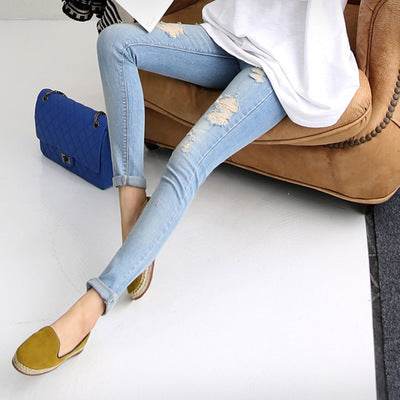 Skinny Fit Jeans For Pregnant Women - Mubimart