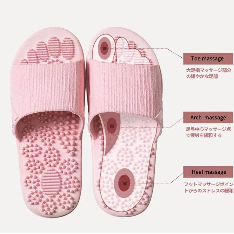 Reflexology Foot Massage Slippers Bath Slippers Tension Relief Acupuncture Feet Massager Household Slipper Foot Health Care - Mubimart