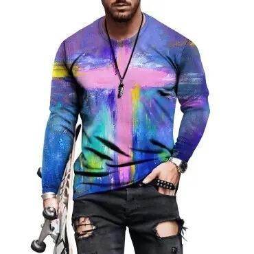 Mens Letter Crew Neck Slim Fit Casual Print T Shirt - Mubimart