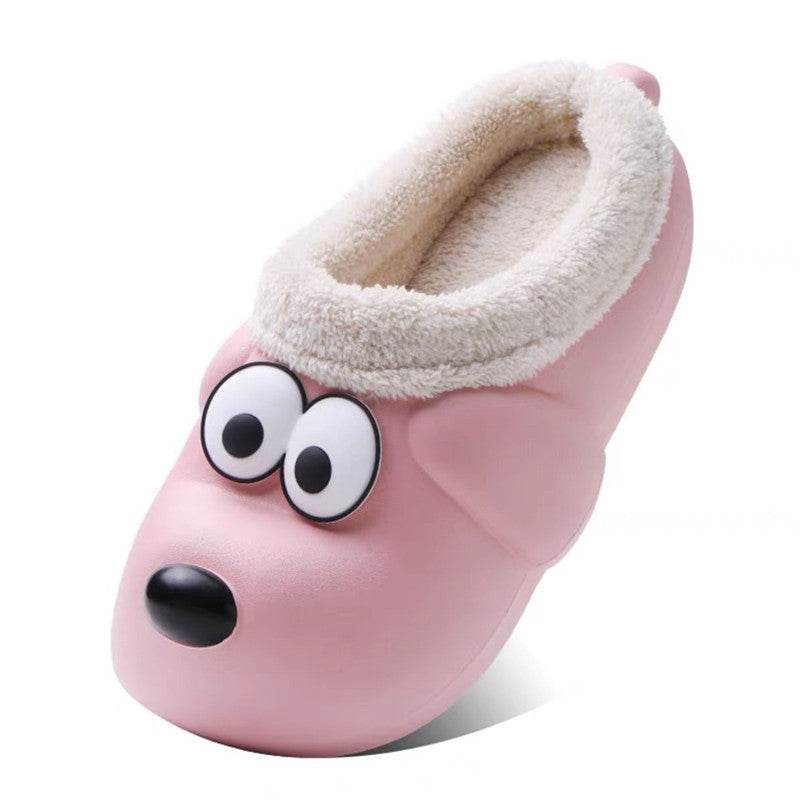 Cute Dog Shoes EVA Winter House Shoes Unisex Fuzzy Slippers - Mubimart