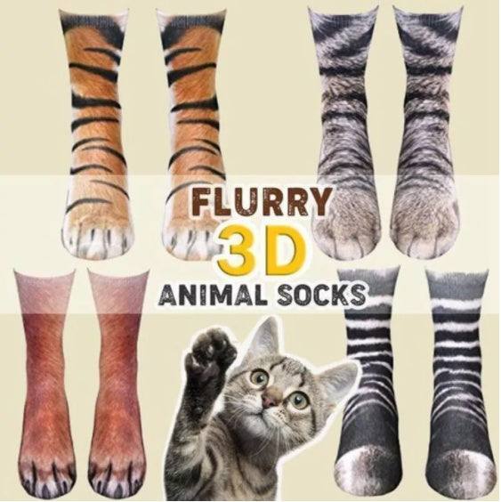 3D Animal Paw Socks Cute Cat Claws Socks Unisex Long Socks - Mubimart - Crew socks 