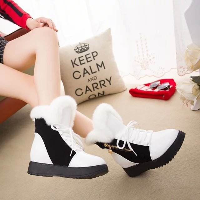 Fur snow boots - Mubimart