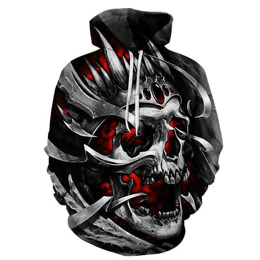 All kinds of fancy scary skull print hoodies - Mubimart