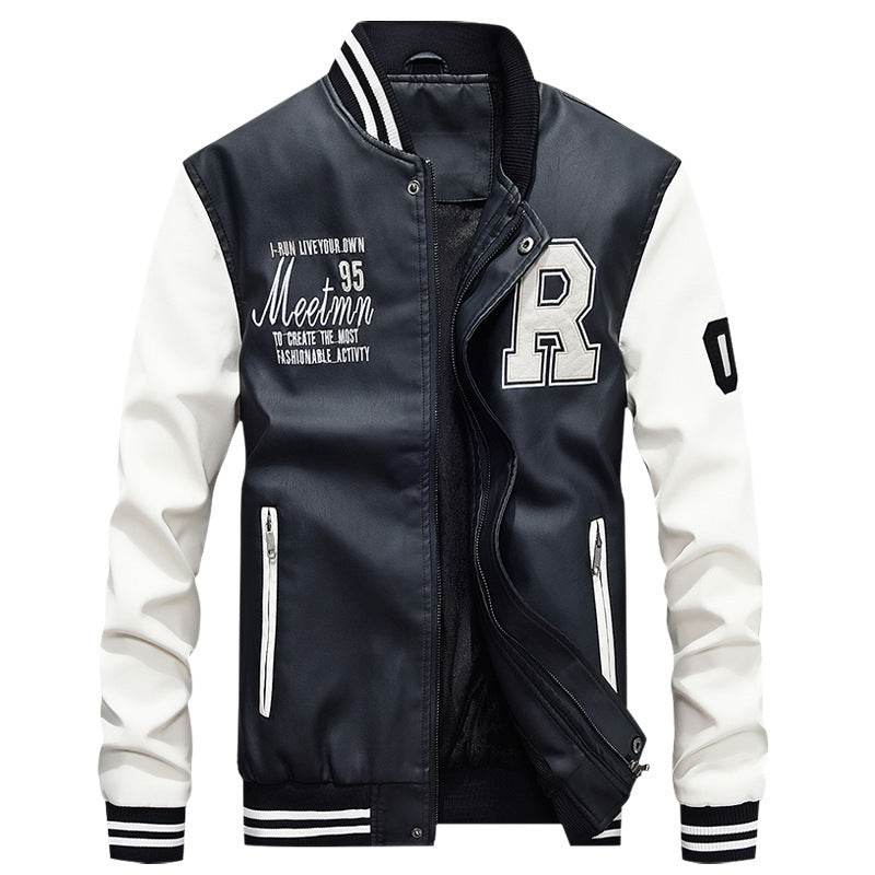 Leather jacket casual jacket - Mubimart