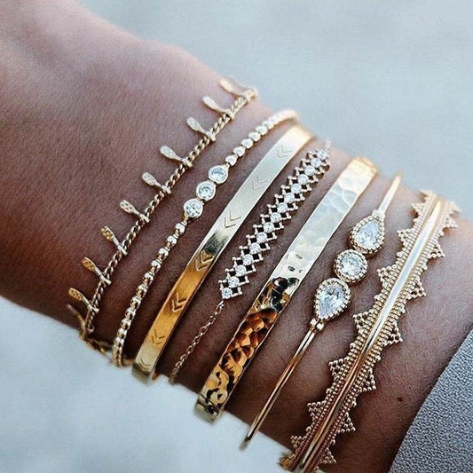 Diamond Bangle Bracelet Set - Mubimart
