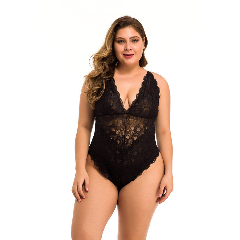 Plus Size Lace Meshsexy Lingerie - Mubimart -  