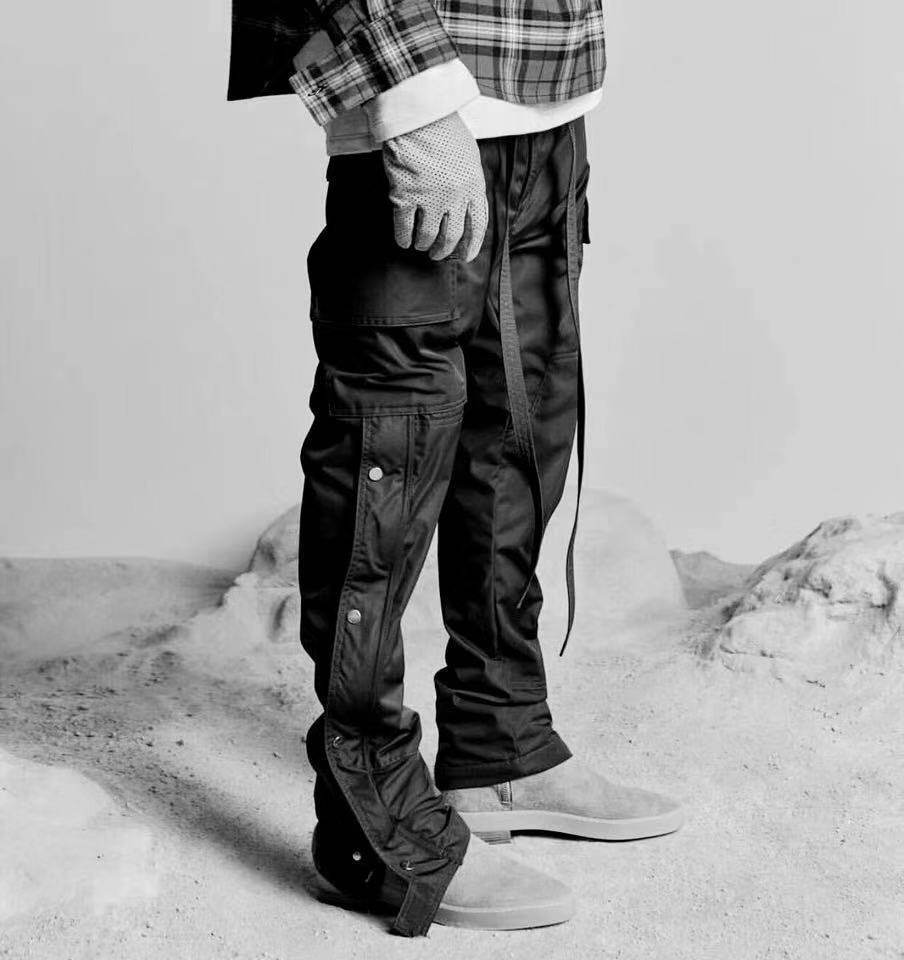 Men's Velcro Buttoned Cargo Pants - Mubimart