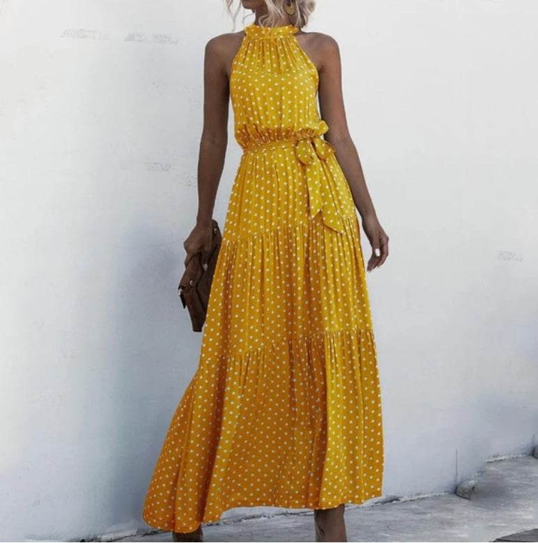 Printed maxi lace dress - Mubimart