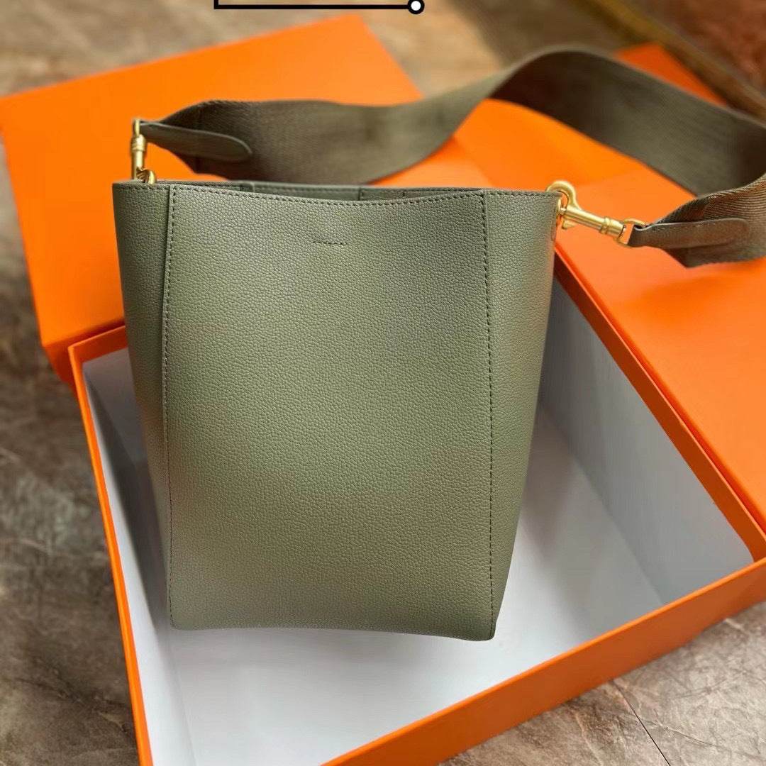Bucket Bag Single Shoulder Crossbody Leather Women - Mubimart