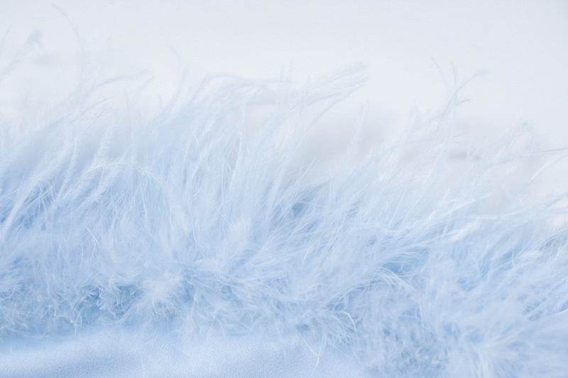 Women's New Fur Trim Slip Dress - Mubimart