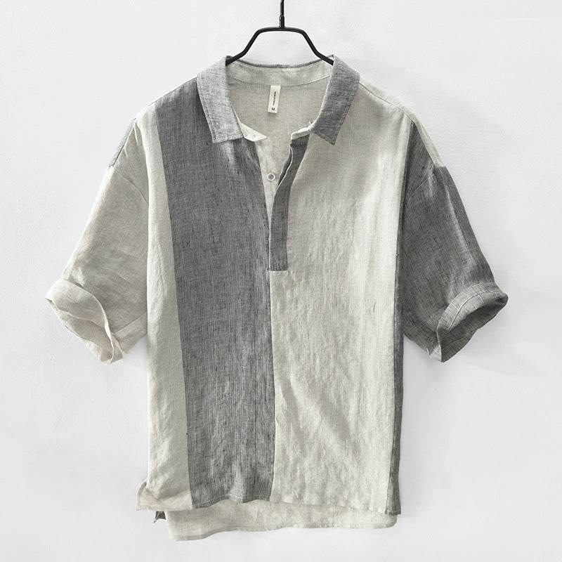Linen Shirt Men's Short Sleeves - Mubimart