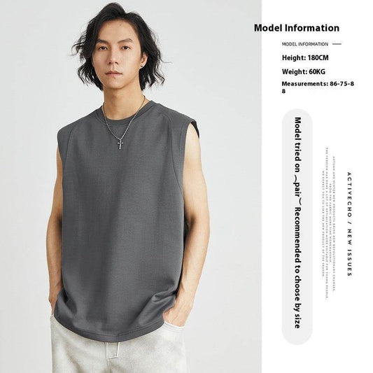 Double-sided Cotton Vest Fitness Exercise Sleeveless Undershirt - Mubimart