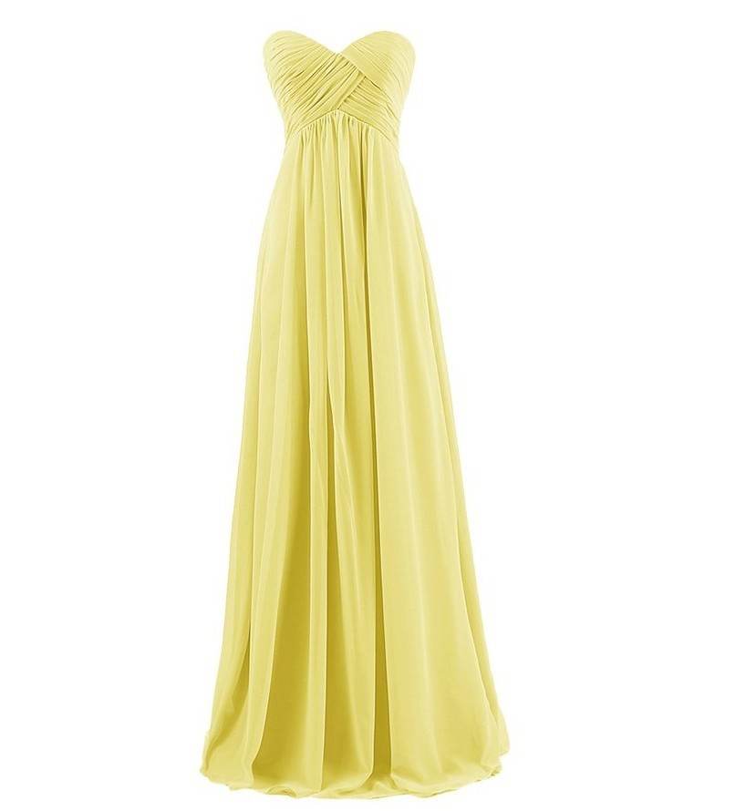 Tube Top Chiffon Long Prom Dinner Dress - Mubimart