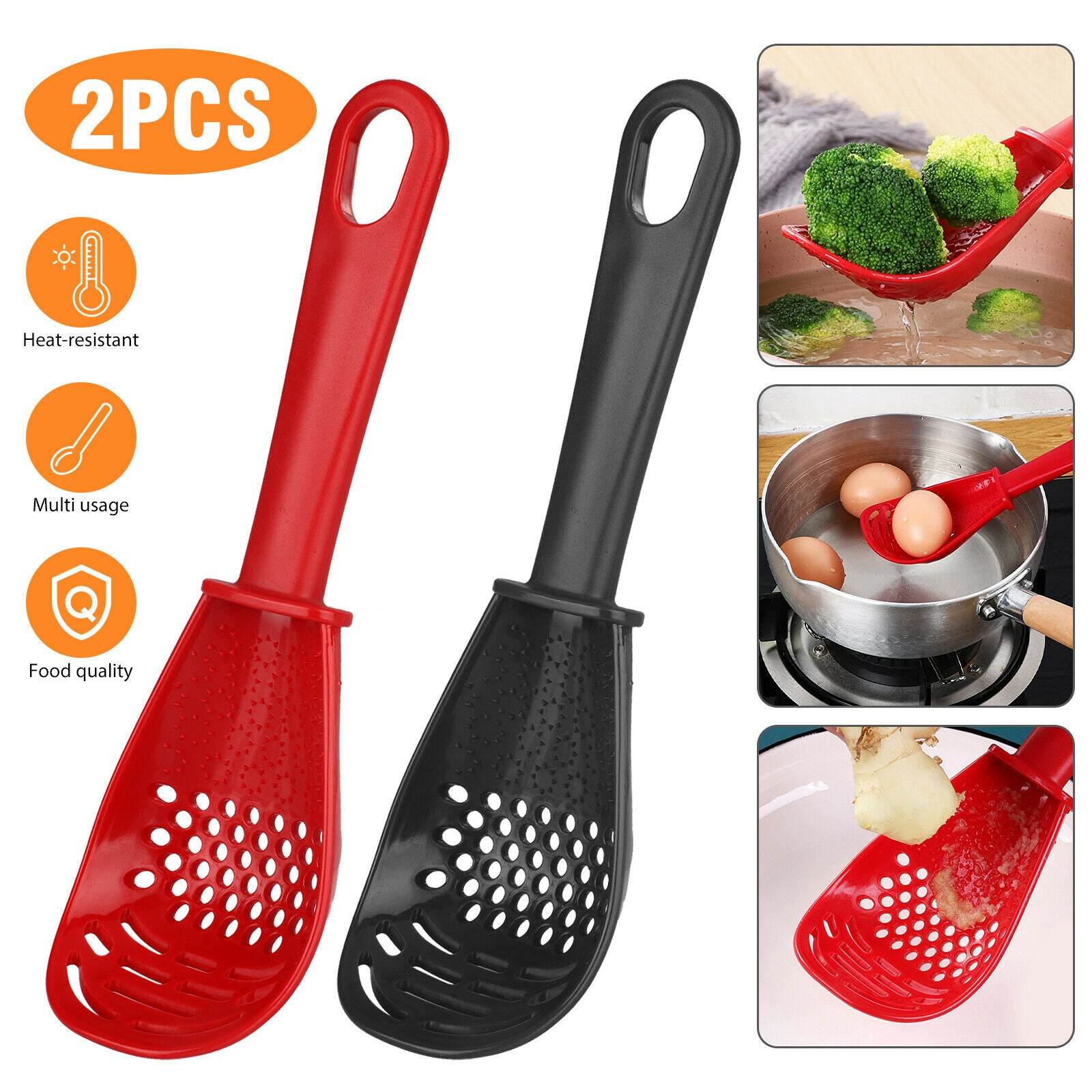 2PCS Kitchen Cooking Spoon Tool Multifunction Scoop Soup Skimmer Heat Resistant Kitchen Cooking Spoon - Mubimart