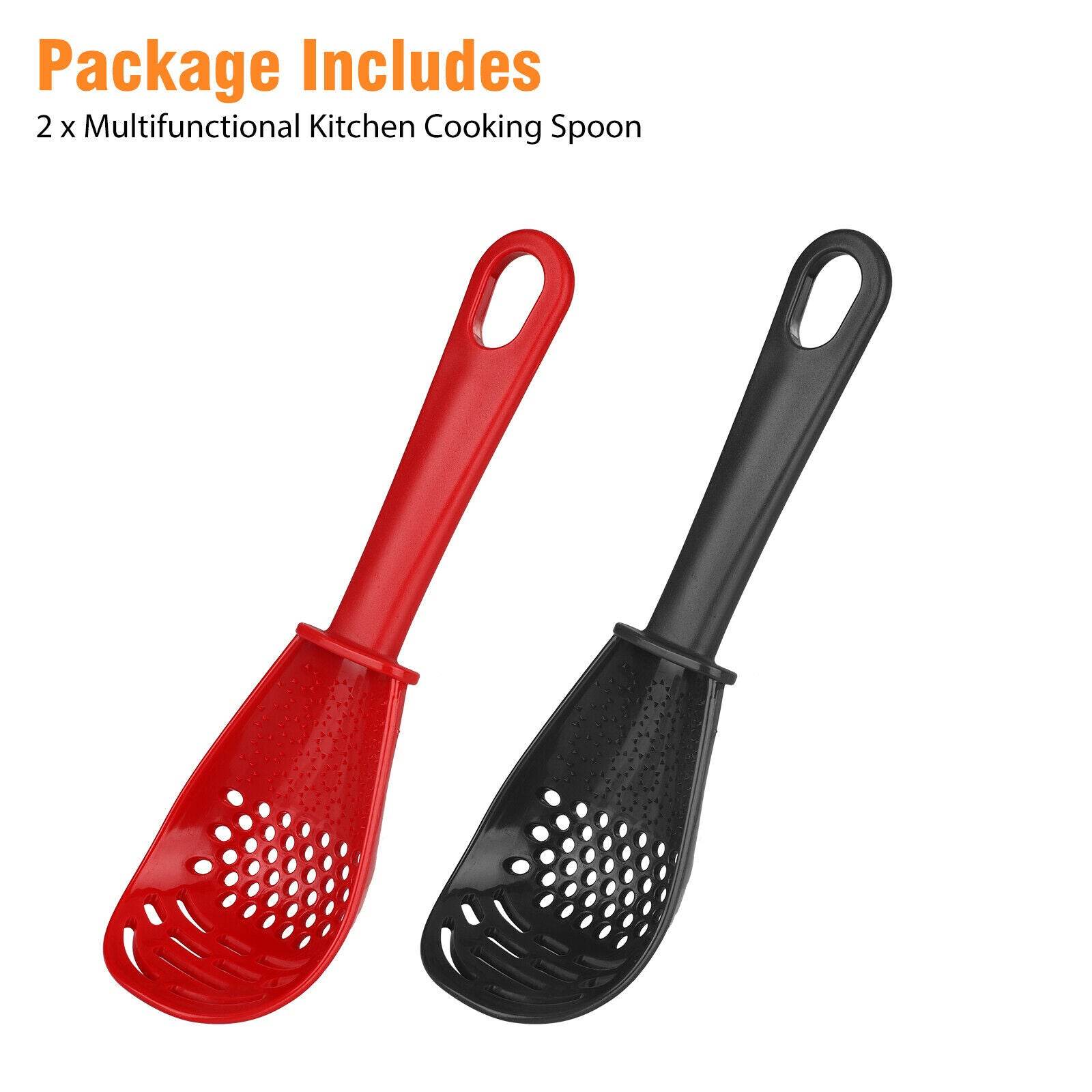 2PCS Kitchen Cooking Spoon Tool Multifunction Scoop Soup Skimmer Heat Resistant Kitchen Cooking Spoon - Mubimart