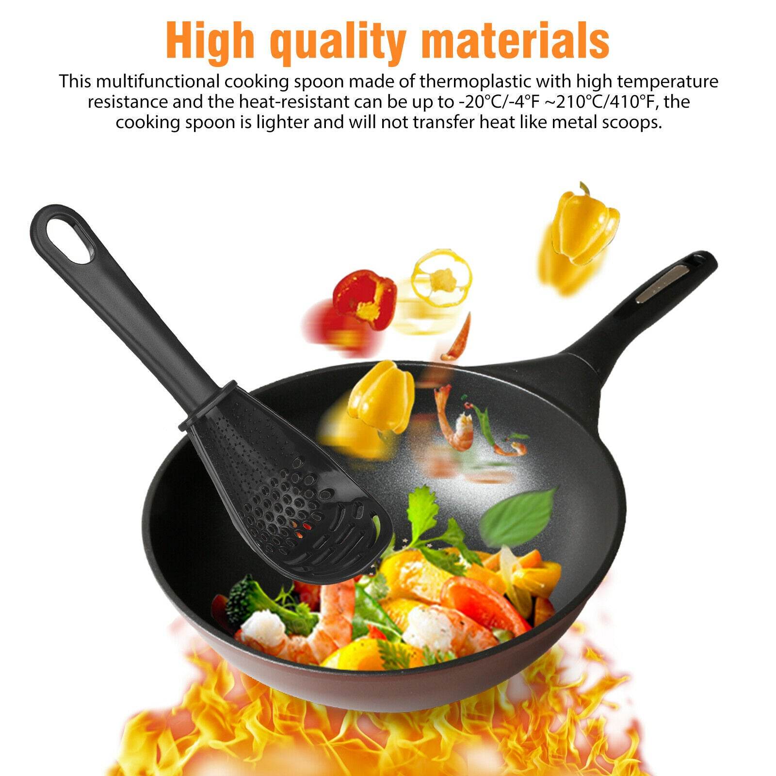 2PCS Kitchen Cooking Spoon Tool Multifunction Scoop Soup Skimmer Heat Resistant Kitchen Cooking Spoon - Mubimart