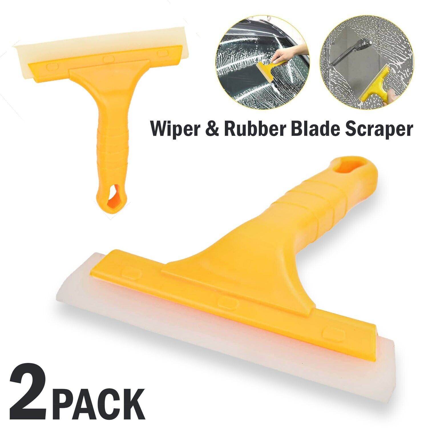 2X Window Squeegee Shower Cleaner Car Home Glass Wash Water Wiper Silicone Blade - Mubimart