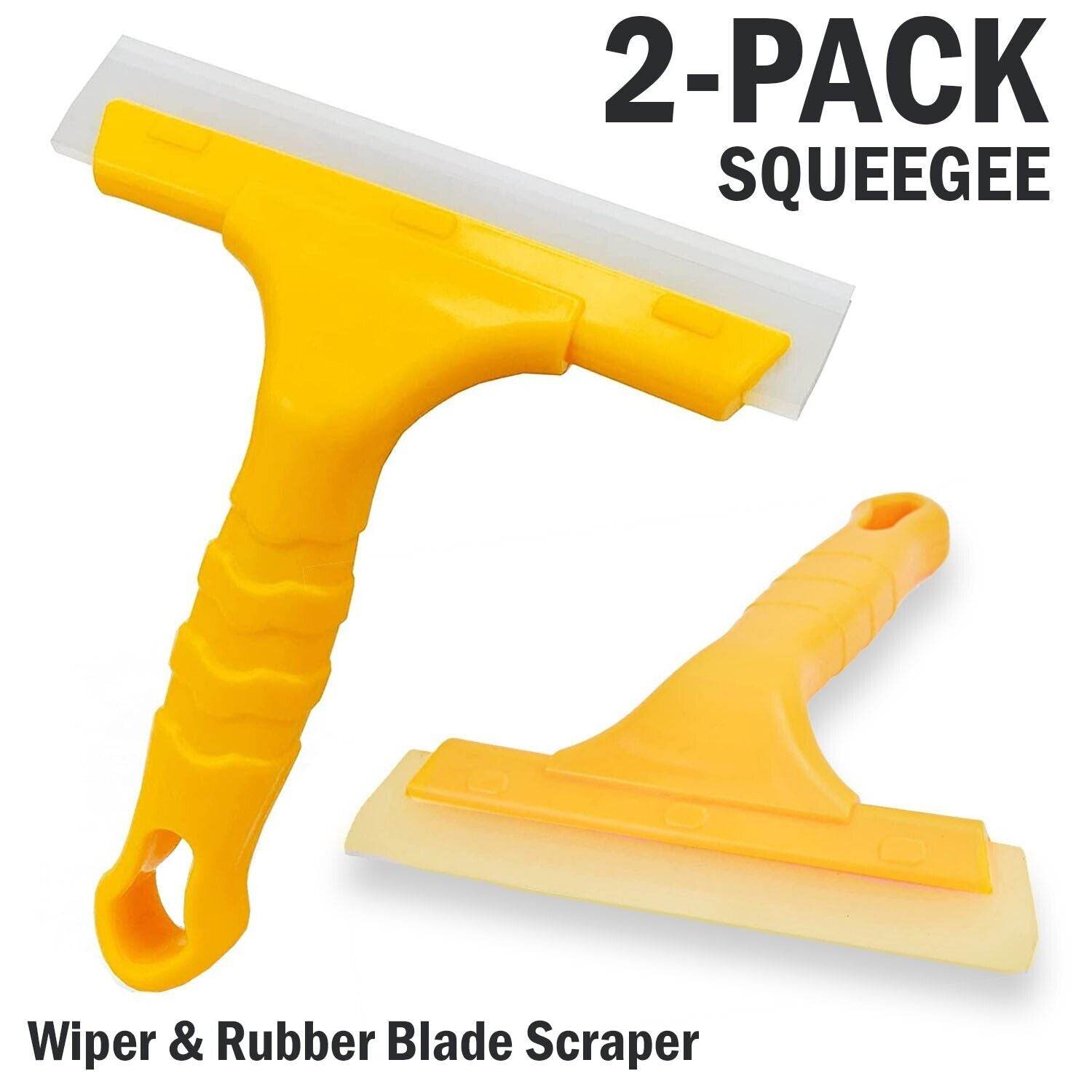 2X Window Squeegee Shower Cleaner Car Home Glass Wash Water Wiper Silicone Blade - Mubimart