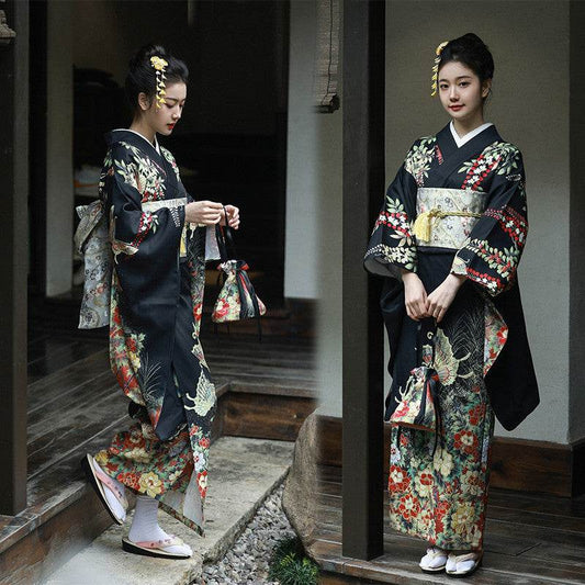 Japanese Modified Kimono Women's Formal Traditional Dress - Mubimart