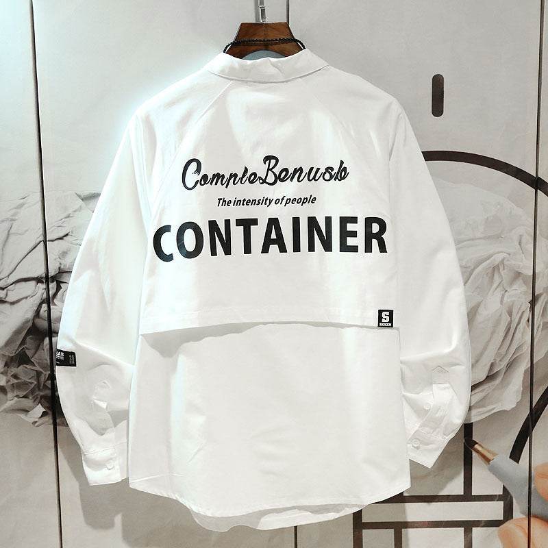 Loose Shirt Jacket Trend Hong Kong Style Japanese Tooling Jacket - Mubimart