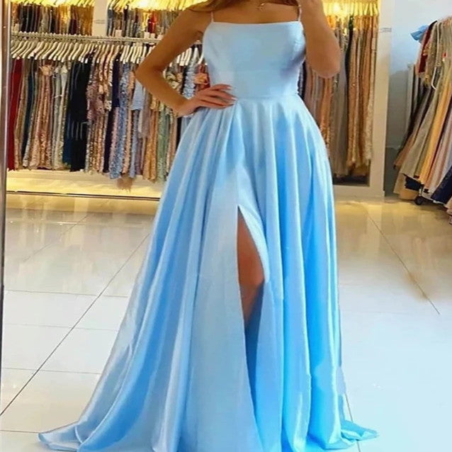 Evening Dress Prom Robe Formal Simple Split - Mubimart - Plus Size Formal Dress 