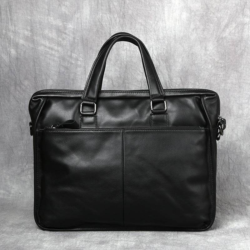 Men's Portable Leather Leisure Briefcase - Mubimart