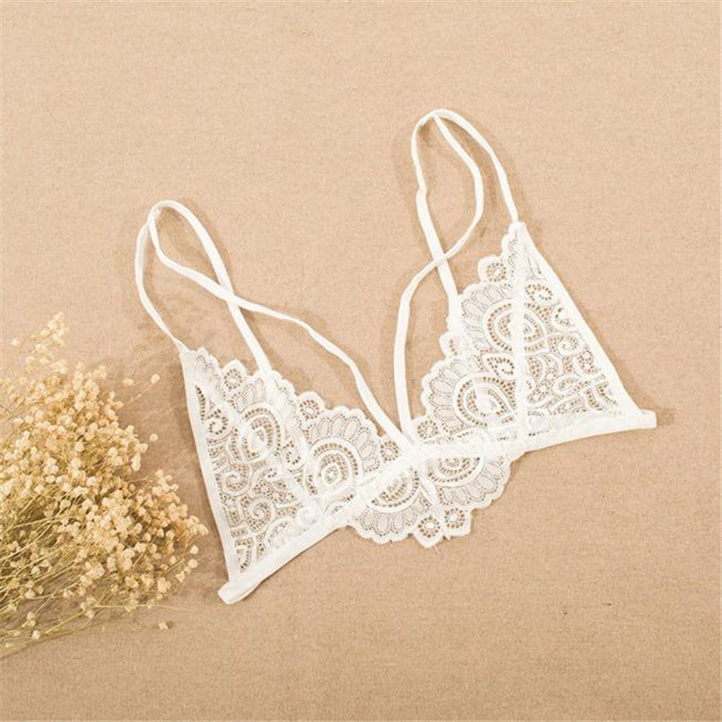 Lingerie Wholesale Large Size Women's Clothing Apron Binding Underwear See-through Bra Three-point Large Size Lingerie - Mubimart - Plus Size Lingerie 