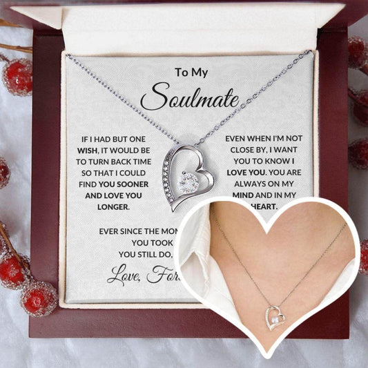 Gift For Women Wife Her Girlfriend Necklace Stainless Steel To My Soulmate The Day I Met You Forever Love Necklace - Mubimart
