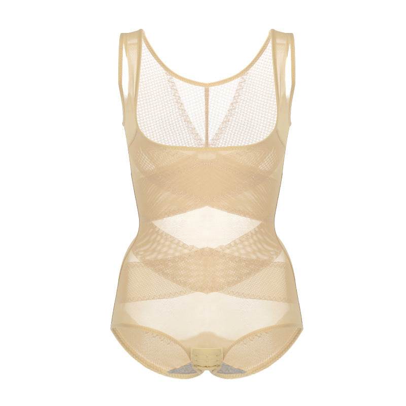 Solid Color Women's Triangle Buckle Shapewear Bodysuit - Mubimart