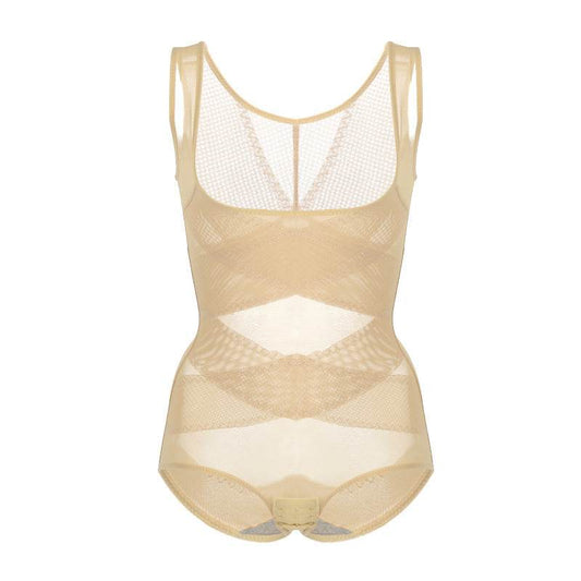 Solid Color Women's Triangle Buckle Shapewear Bodysuit - Mubimart