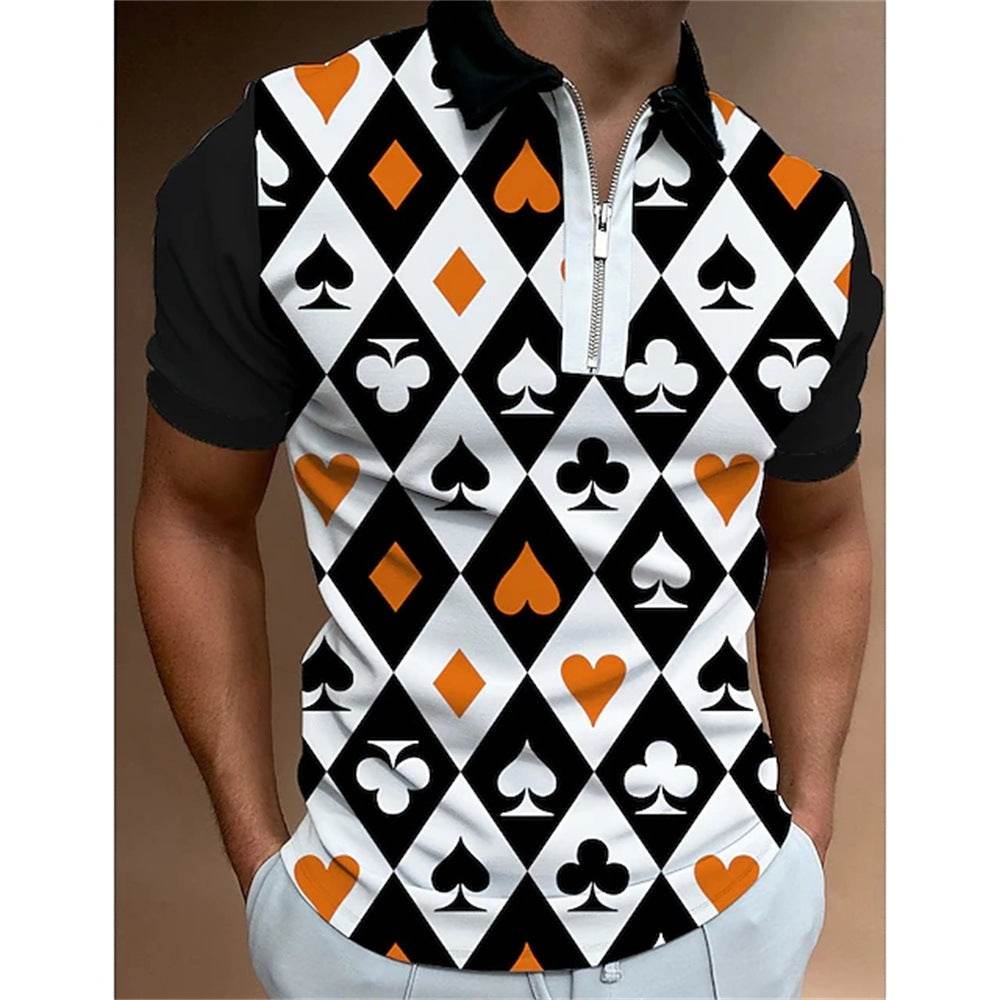 Men's 3D Printed Polo Shirt - Mubimart