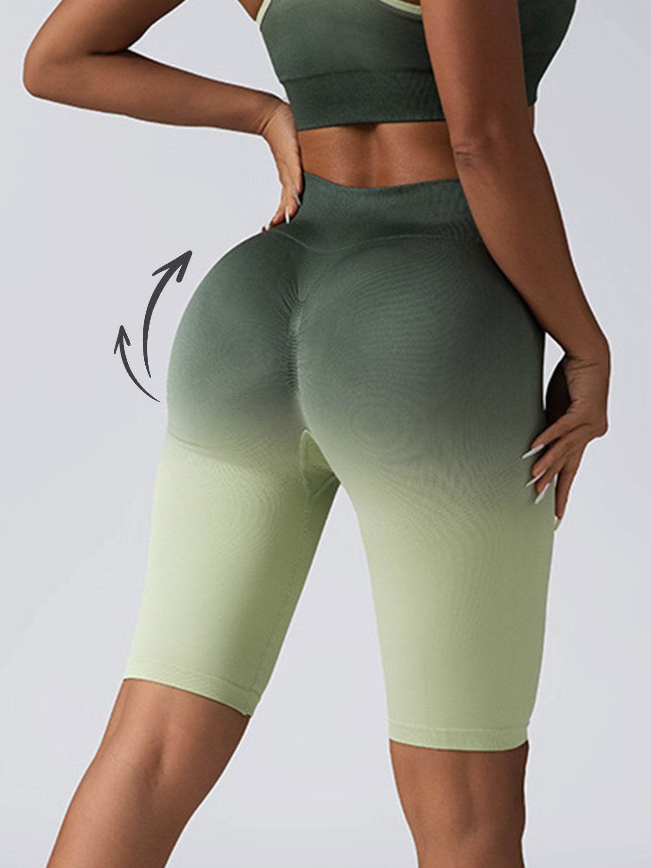 2 Pack Workout Shorts For Women Scrunch Butt Lifting High Waisted Yoga Gym Seamless Booty Biker Shorts - Mubimart