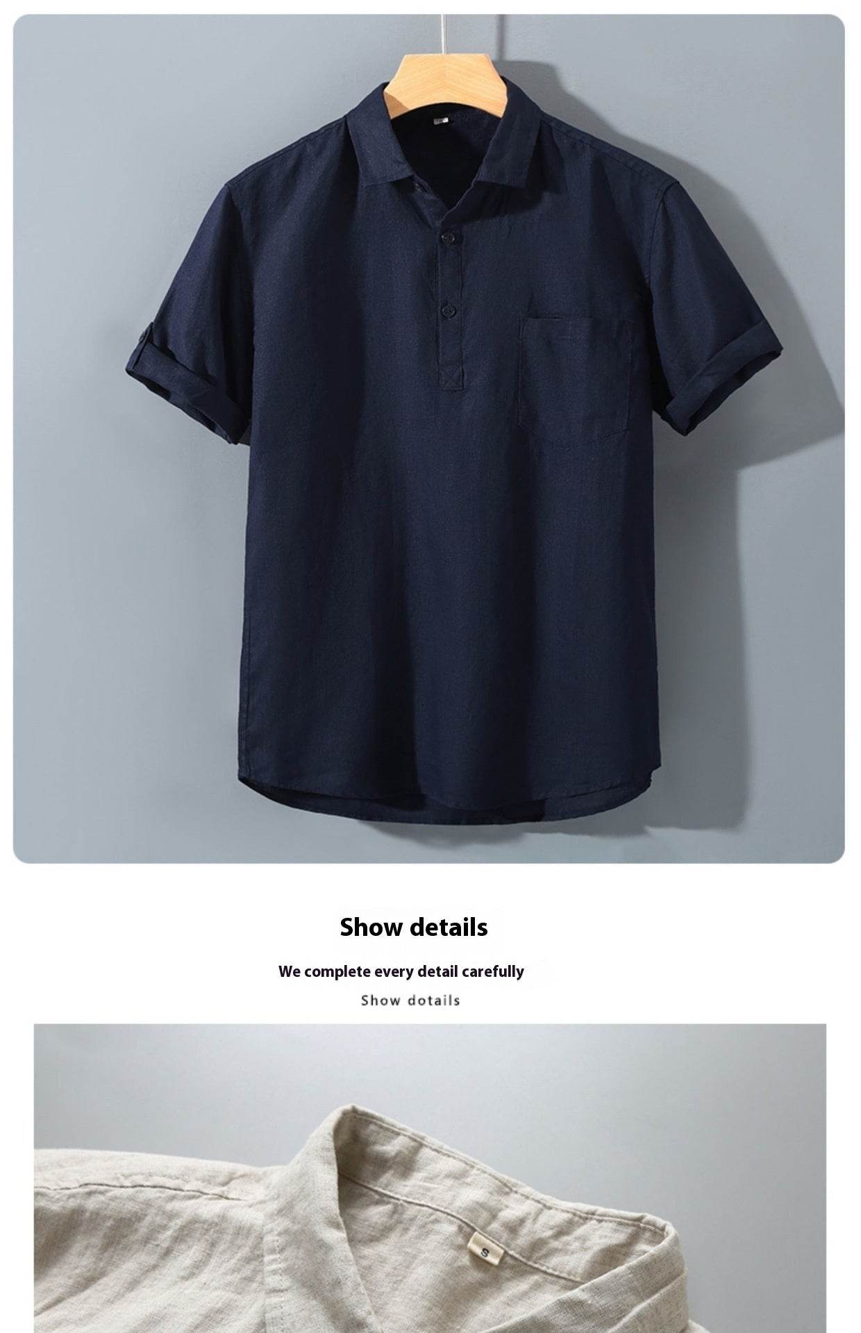 Pure Linen Casual Yarn-dyed Fabric Full Linen Shirt - Mubimart