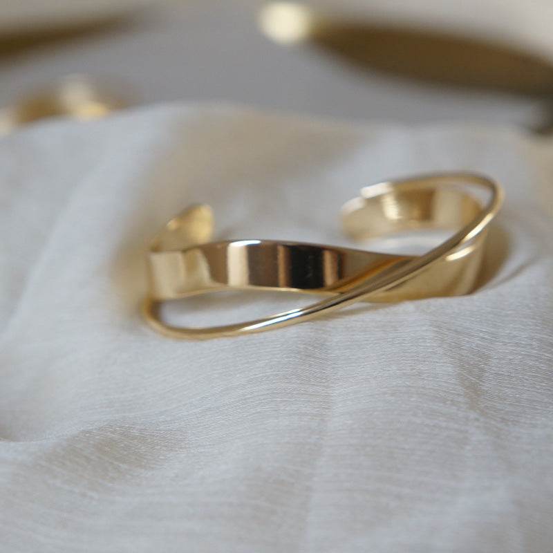 Geometric Cross Bangle Bracelet - Mubimart