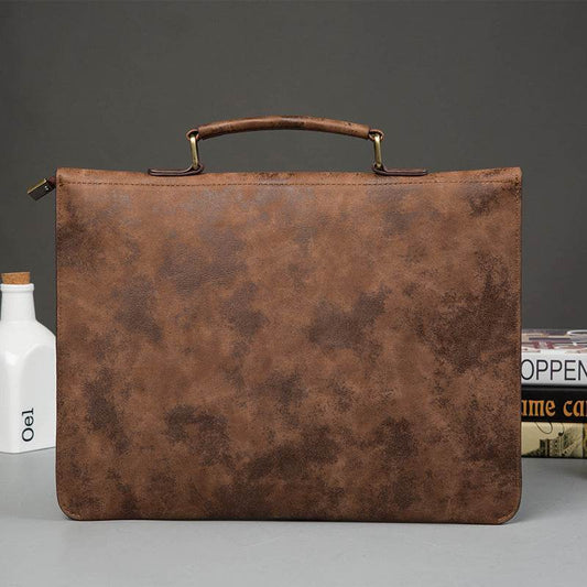 Retro Fashion Casual Slim Document Briefcase - Mubimart