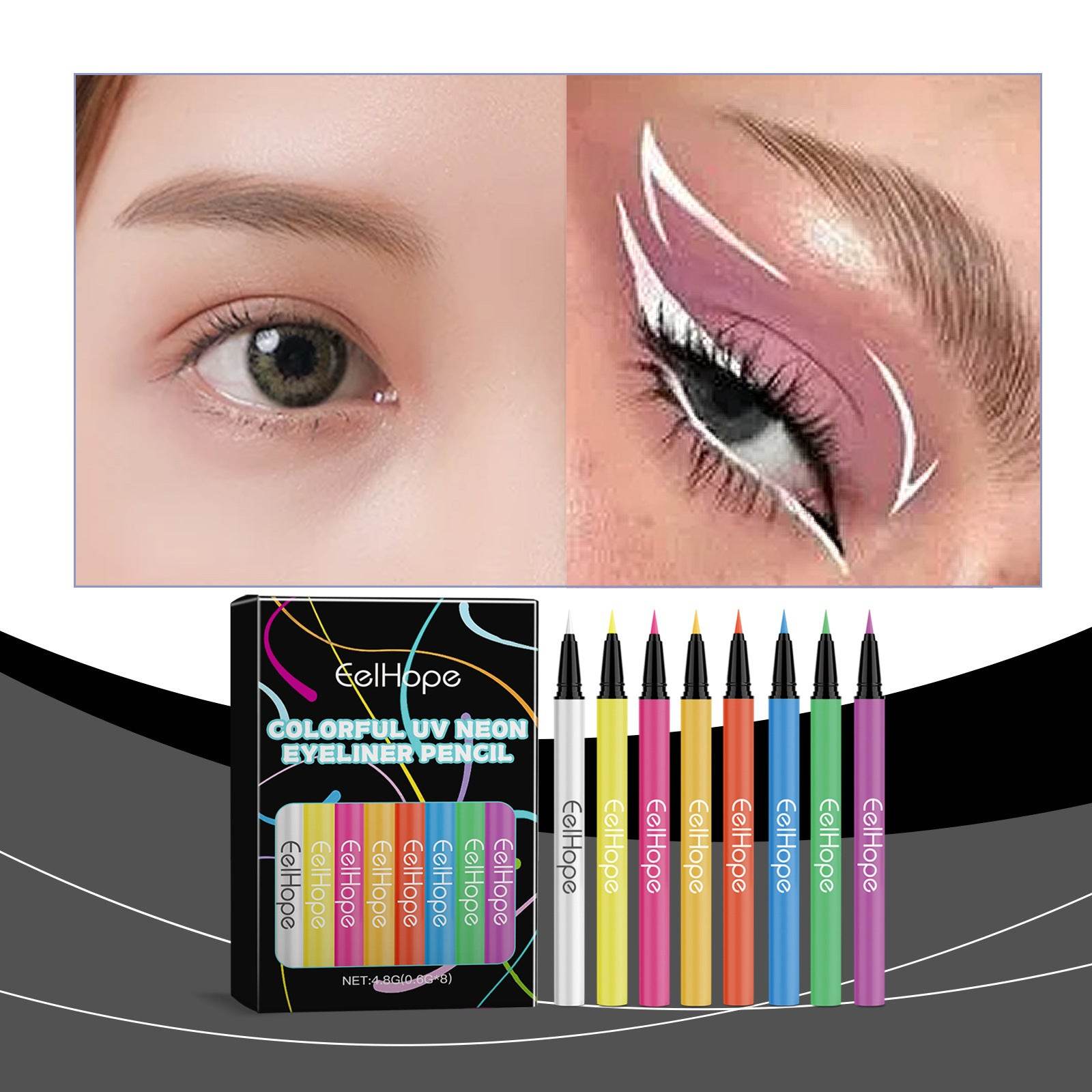 8 Colors Party Neon Liquid Eyeliner Silky - Mubimart