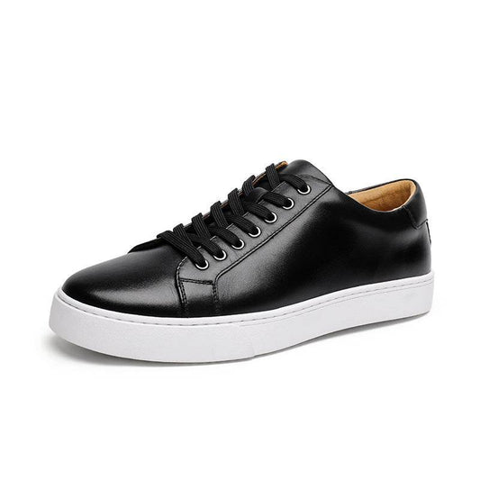 Spring Genuine Leather Breathable British Board Shoes Thick Sole Sporty Simplicity Comfort And Casual - Mubimart
