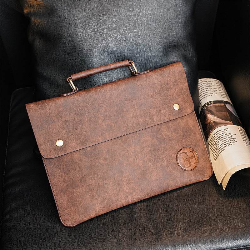 Retro Fashion Casual Slim Document Briefcase - Mubimart