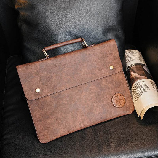 Retro Fashion Casual Slim Document Briefcase - Mubimart