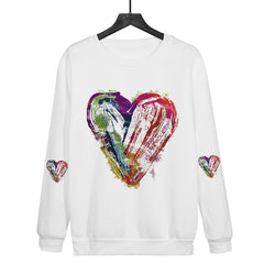 Love Ink Dye Printing Round Neck Pullover Plus Size Sweatshirt - Mubimart -  