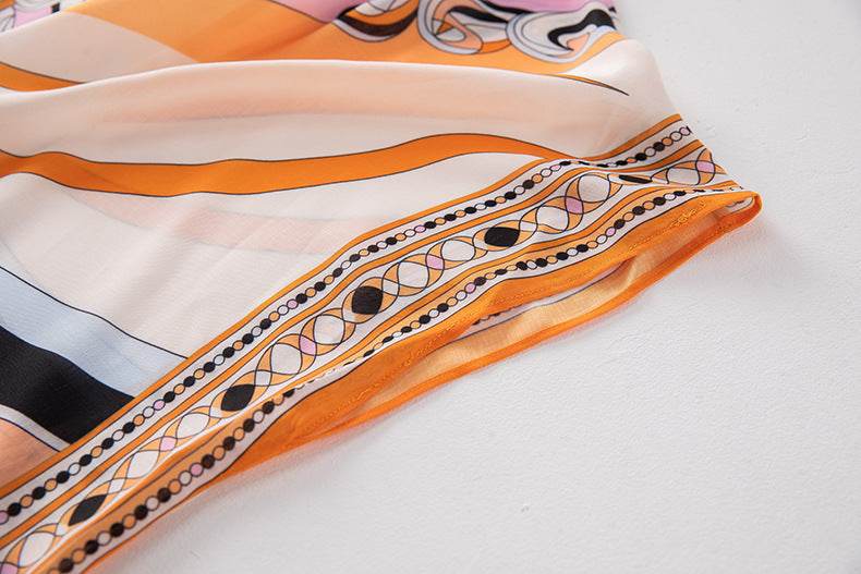 Plus Size Women's New Printed Long Skirt Loose Robe - Mubimart