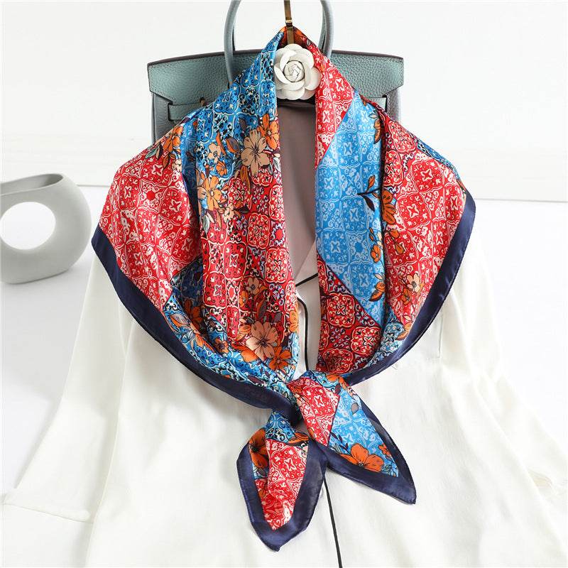 Fashion Silk Scarves Female Printing Hijab - Mubimart