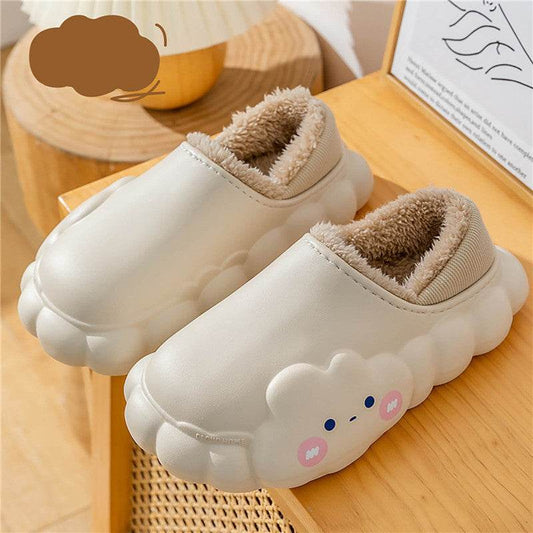 Cloud Winter Cotton Slippers For Women - Mubimart