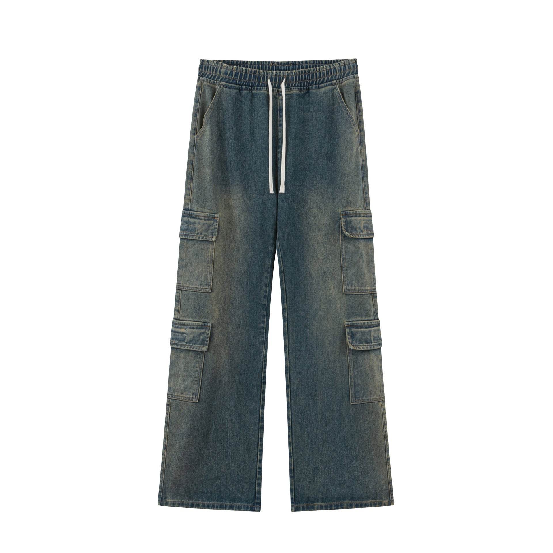 Loose Cargo Wide Leg Jeans - Mubimart