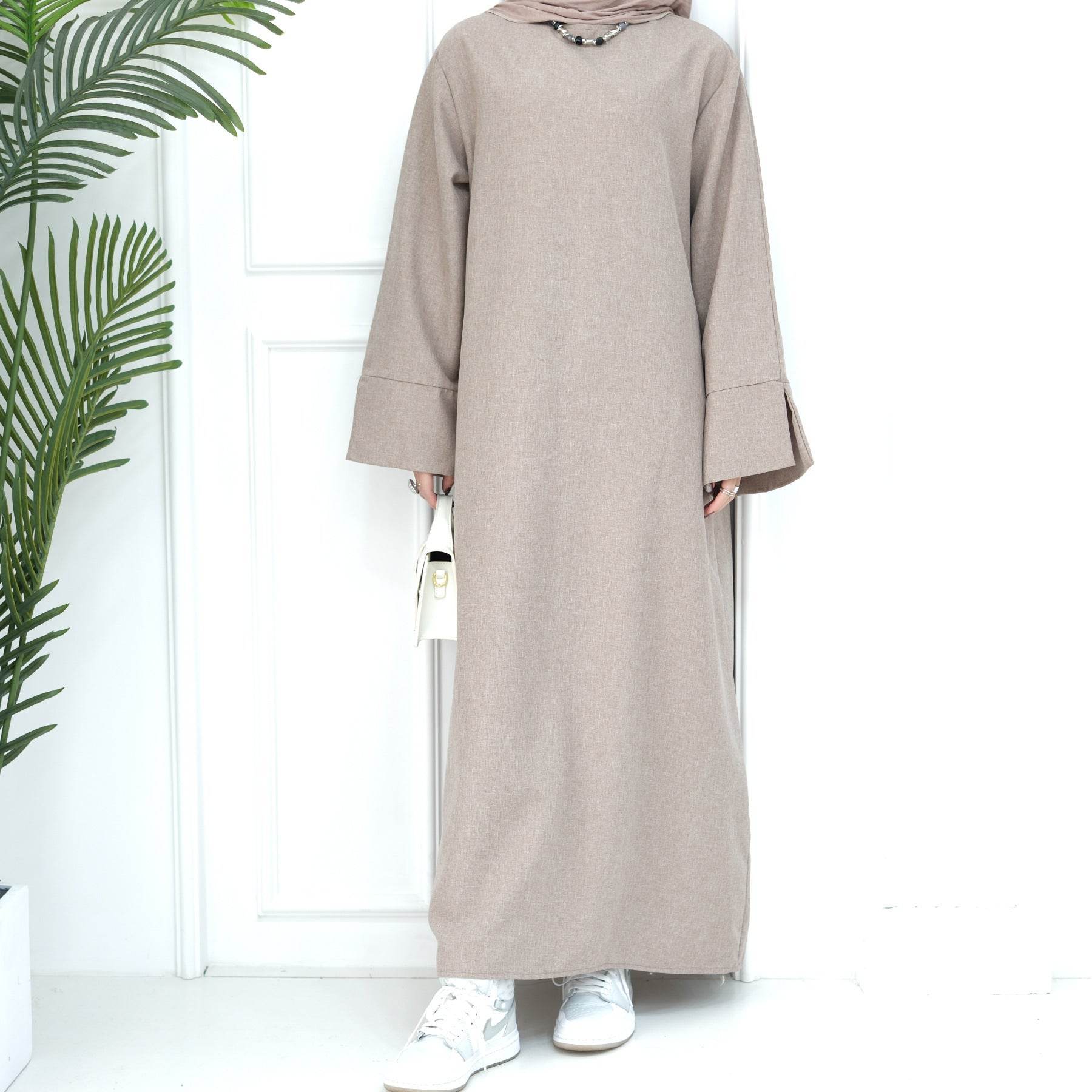 Middle East Turkey Loose Plus Size Elegant Dress Robe - Mubimart
