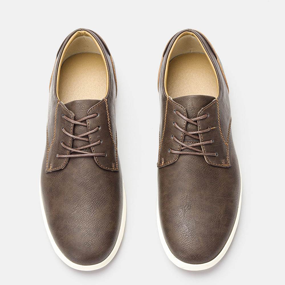 Men's Casual Plus Size Comfort Leather Board Shoes - Mubimart
