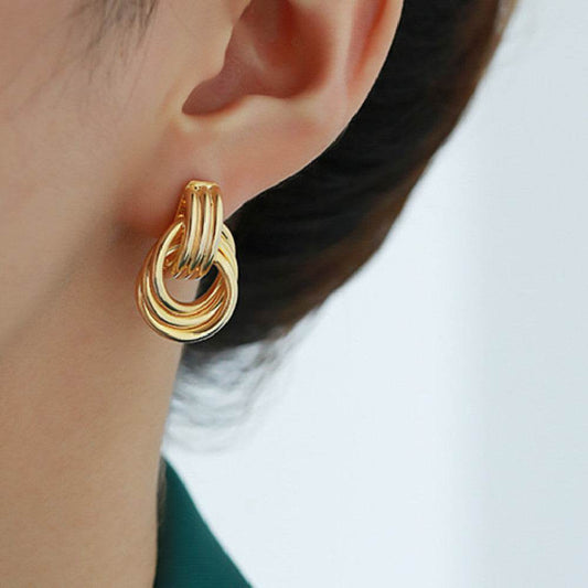 Luna Layered Hoop Earrings - Mubimart