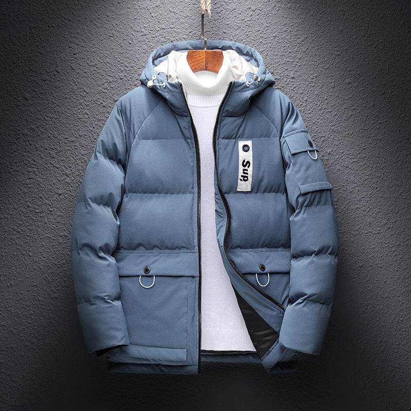 Men's Hooded Slim Fit Casual Down Cotton Padded Jacket - Mubimart