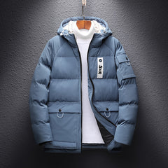 Men's Hooded Slim Fit Casual Down Cotton Padded Jacket