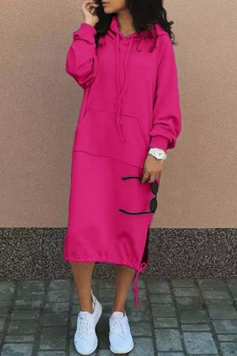Plus Size Long Sweater Hoodie - Mubimart
